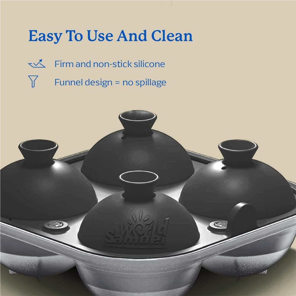 2PC Large Ice Cube Trays Sphere Molds Easy Release BPA Free Craft Ice Maker