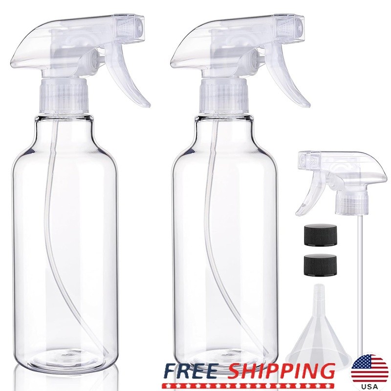 2PCS 500ML Plastic Spray Bottles Adjustable Nozzle Heavy Duty Ergonomic Design
