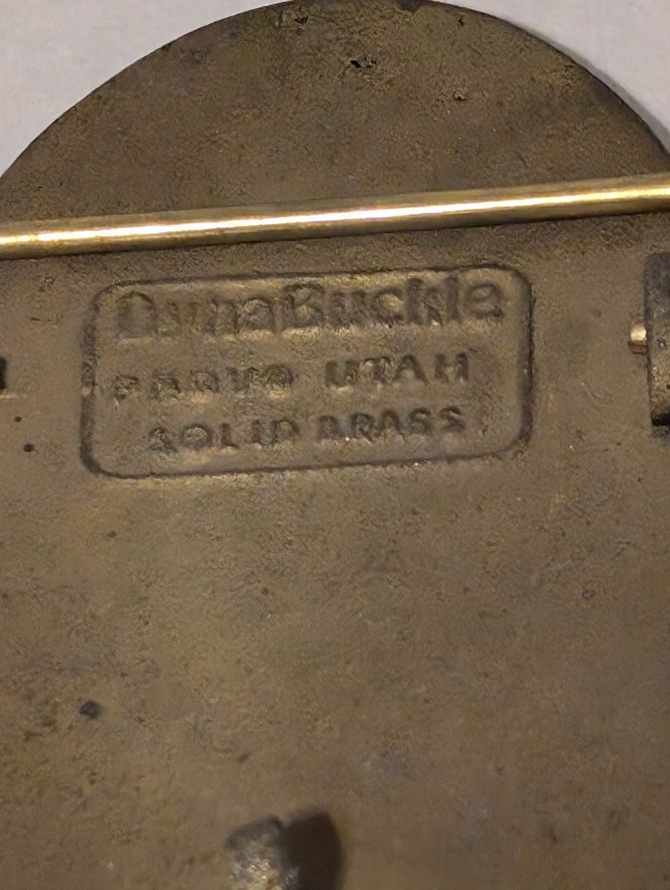 3.5" Rogers World Globe Logo Solid Brass Advertisement Belt Buckle DynaBuckle