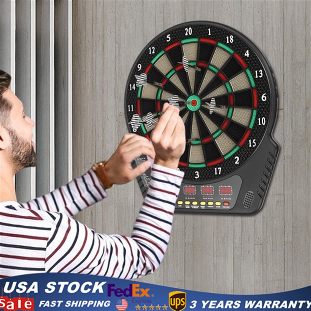Electronic Dart Board with 27 Game Modes, LED Screens & Soft Tip Darts