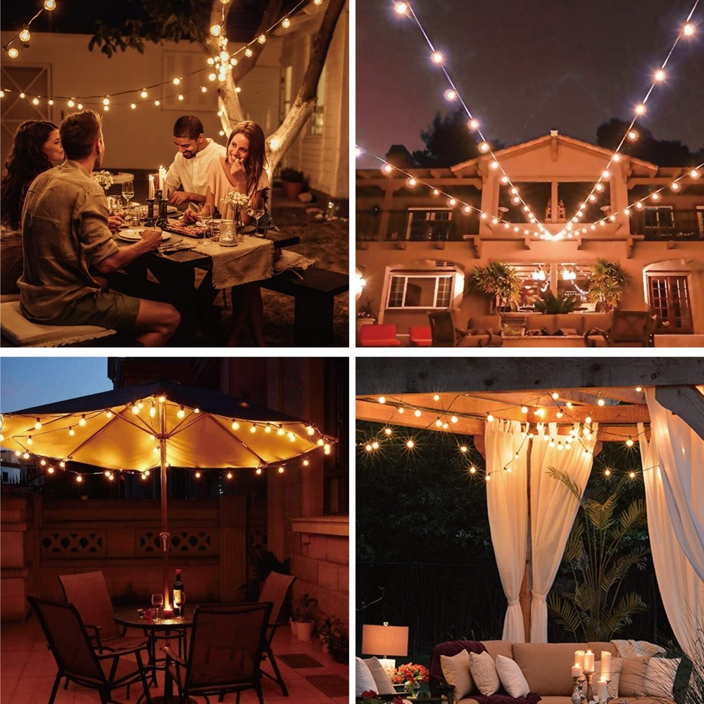 25 Pack G40 LED Light Bulbs Replacement for Outdoor String Lights E12 Base Bulb