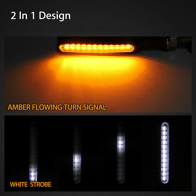 Motorcycle Sequential Flowing LED Turn Signal Indicator DRL Daytime Brake Light