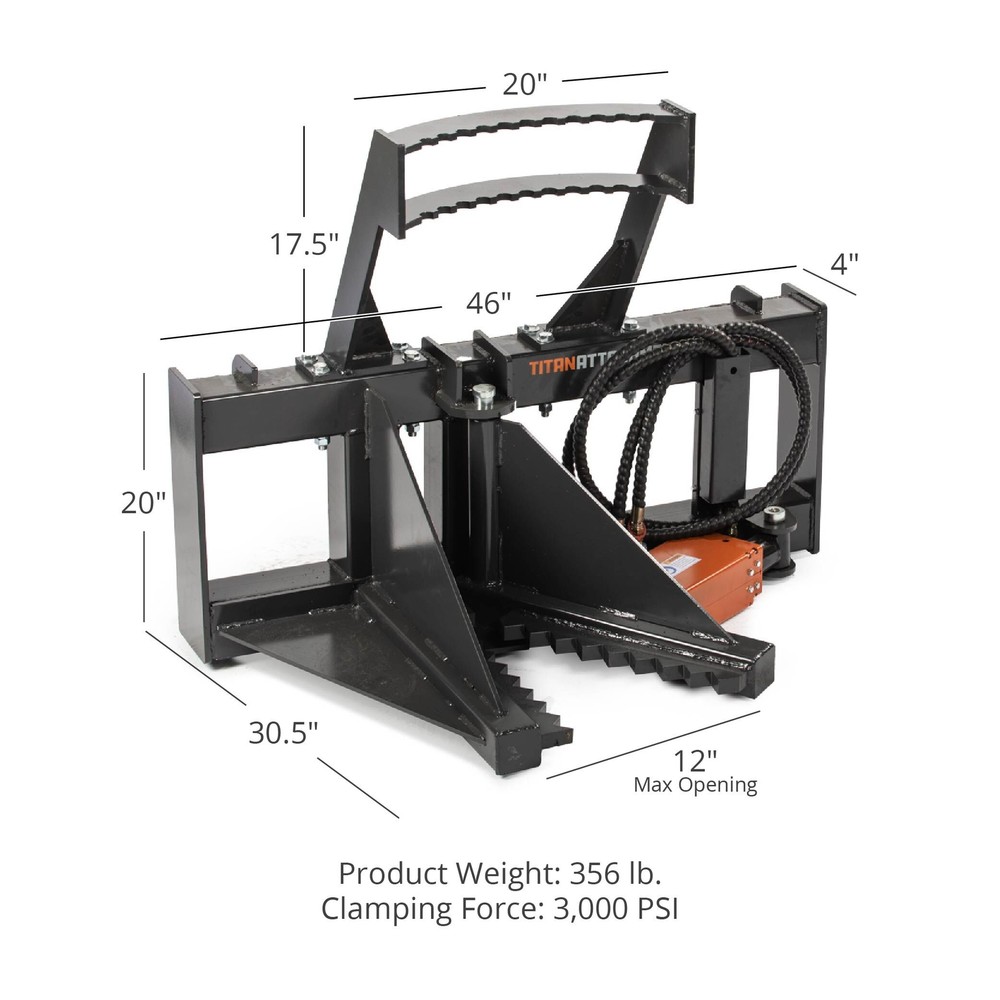 Titan Attachments Post and Tree Puller for Skid Steers, Includes Push Bar Guard