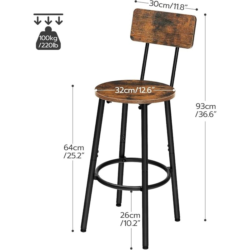 Ergonomic Bar Stools Stylish Kitchen Seating Adjustable Height Footrest Support