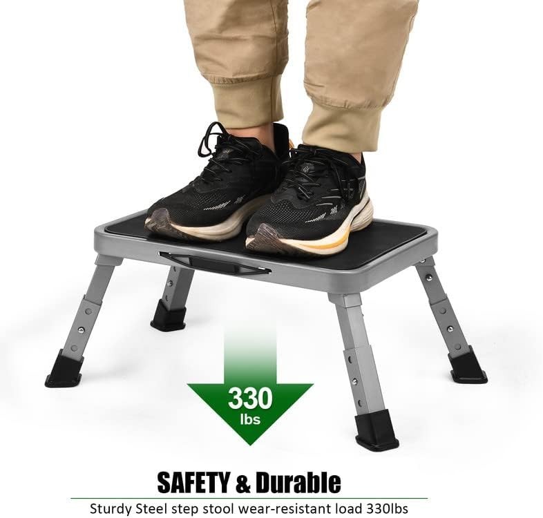 Multi-Purpose Foldable Step Ladder with Thick Rubber Feet - 330lbs Capacity
