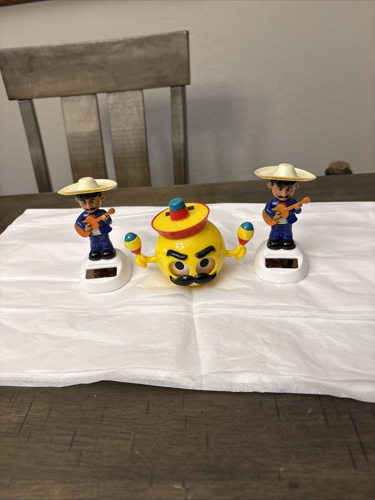 3 Solar Powered Dancing Toy Bobbleheads Cinco De Mayo