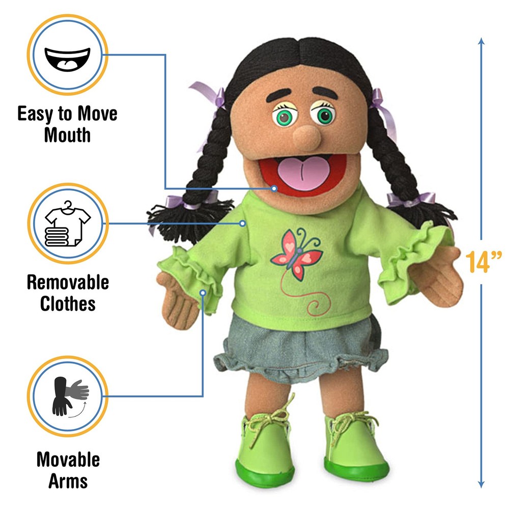 14 Jasmine, Hispanic Girl, Hand Puppet