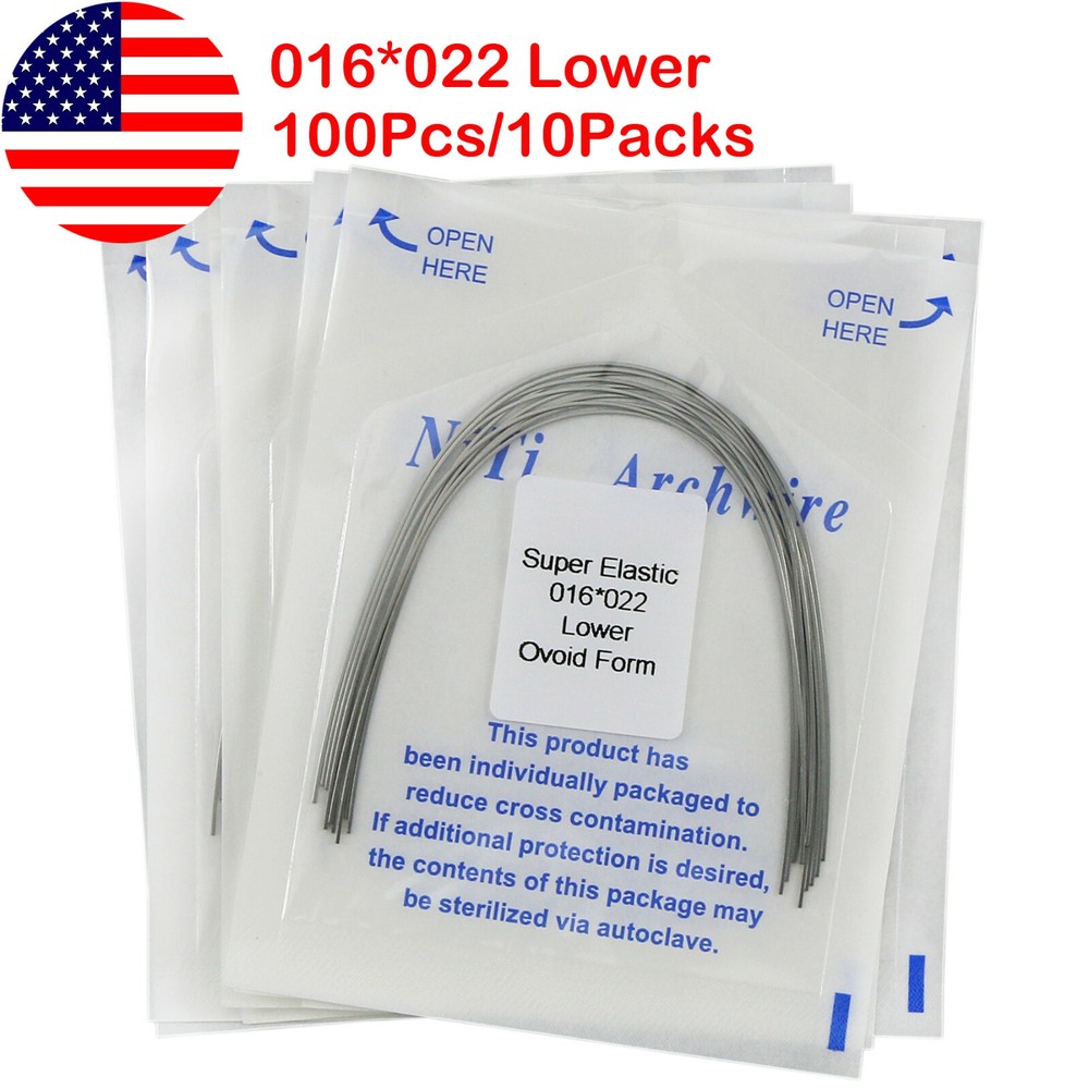 US 100 Pcs Dental Orthodontic Rectangular Super Elastic Niti Arch Wires Ovoid