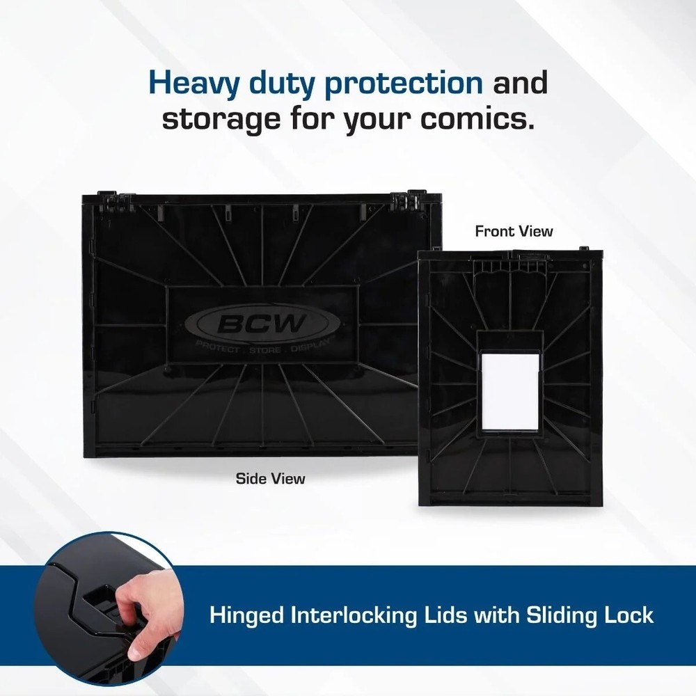 5 BCW LONG Comic Book Storage Bin Heavy Duty Plastic Box Hold 300 Bags Stackable