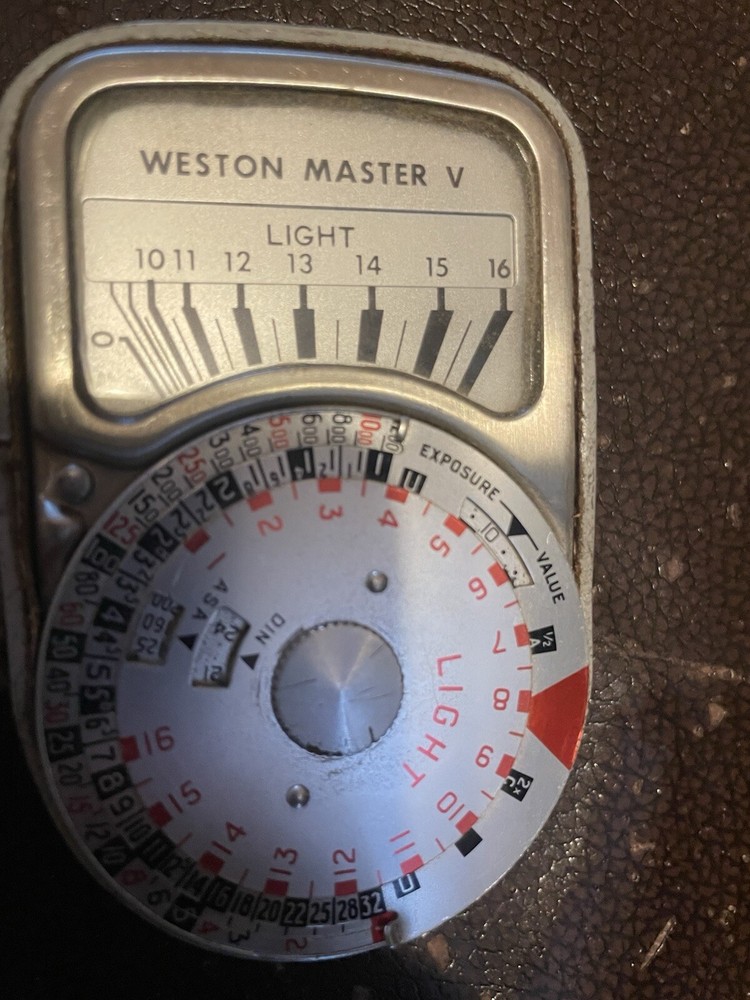 Vintage Weston Master V Exposure Meter & Leather Case invercone