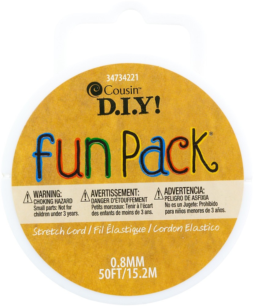 CousinDIY Fun Pack Stretch Cord Spool .8mmX50'-Clear - 6 Pack