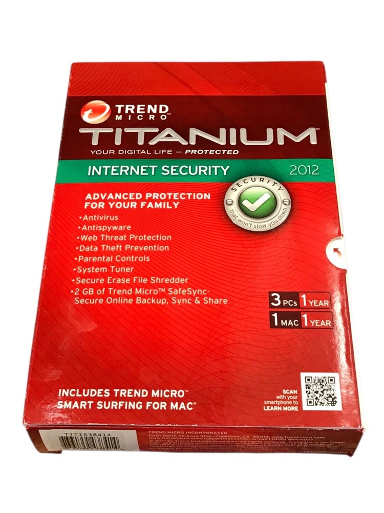 New! Trend Micro Titanium "Internet Security" (2012) [3 PC/1 MAC (1 Year)]