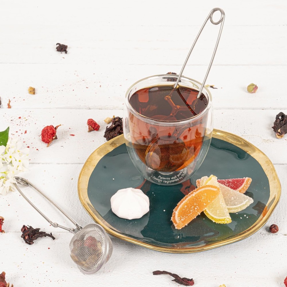 3 Pack Snap Ball Tea Strainer Mesh Infuser Handle Stainless Loose Leaf Filter