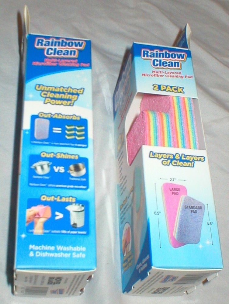 RAINBOW CLEAN MICROFIBER CLEANING PAD 12 LAYERS 2 PACK SOLD AS IS