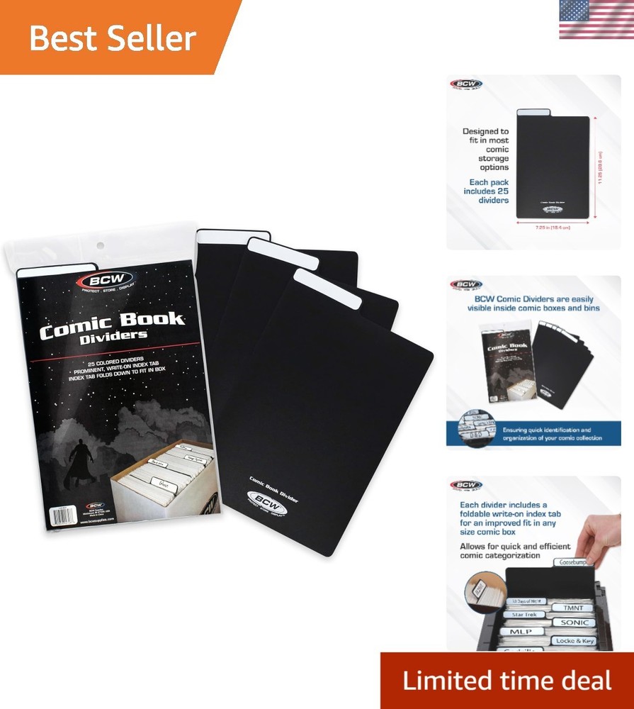 25  Comic Book Dividers - Write-On Tabs for Easy Organization & Storage