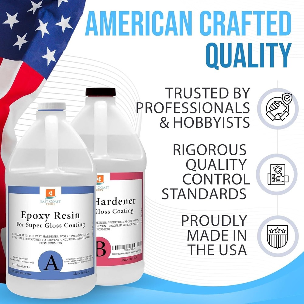 Epoxy Resin 16 oz Set - Crystal Clear Coating for Tabletops