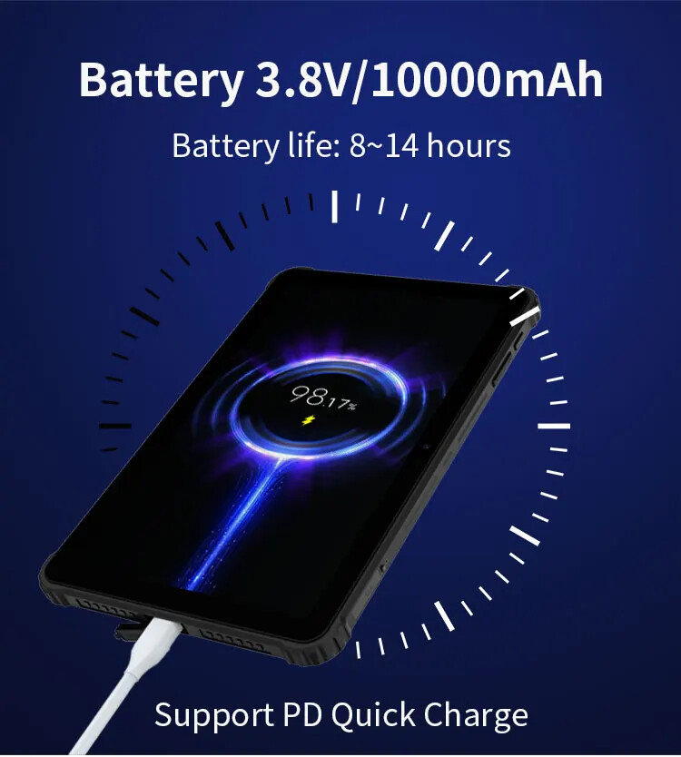 High Performance 10'' IP68 Waterproof Android 12 Rugged 4G Tablet PC