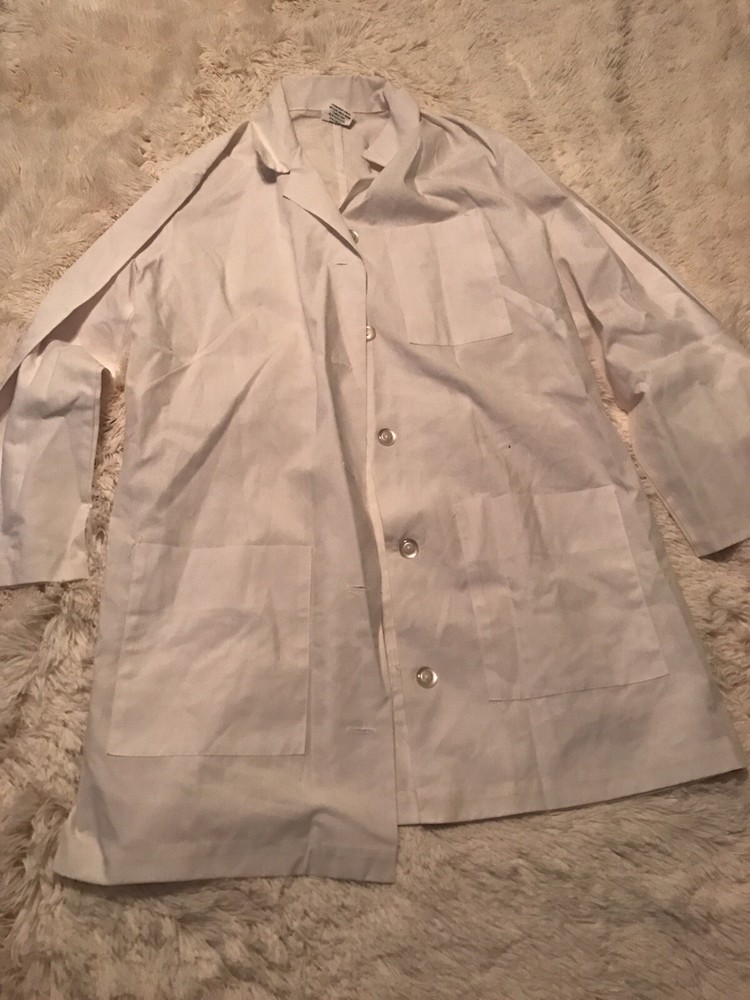 Landau White Lab Coat Size 14 Button Front