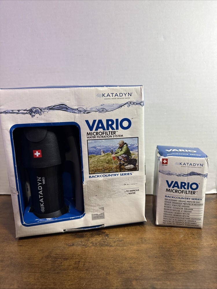 Katadyn Vario Portable Water Filter Backcountry Series With Replacement Filter