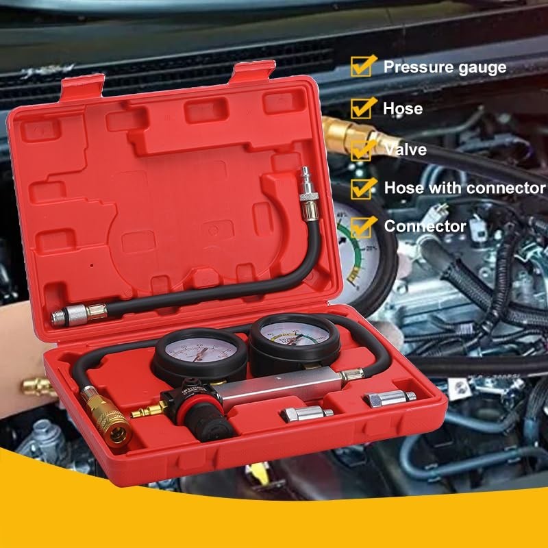 Cylinder Leak Down Tester Kit - Automotive Engine Compression Test Tool for Cars