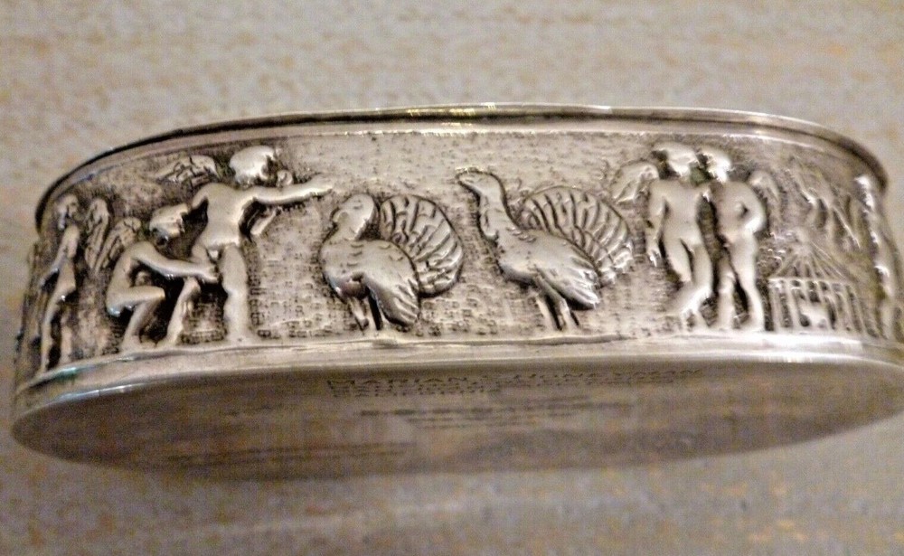 Antique Unique Continental Silver Highly Decorated Presentation Box C 1920's