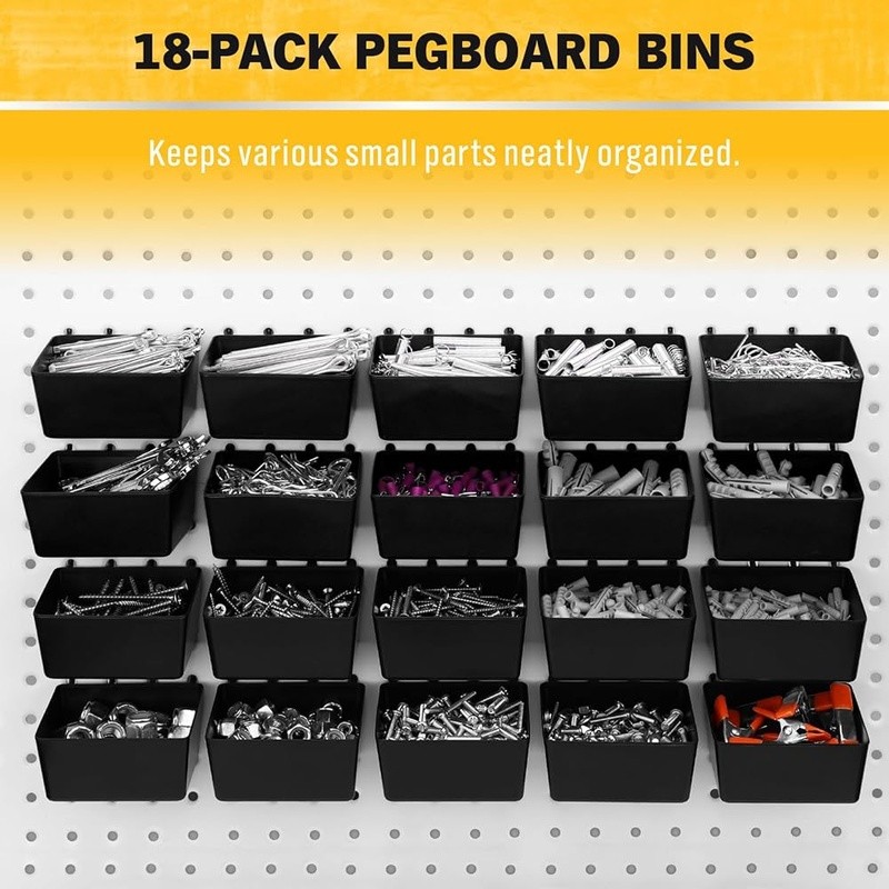 286 Piece Pegboard Hook & Bin Set Heavy Duty Steel Organization Storage Solution
