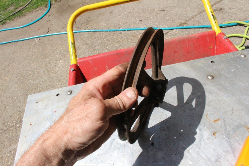 Cast Iron Wheel, Pulley, Gilson Snowblower, SteamPunk