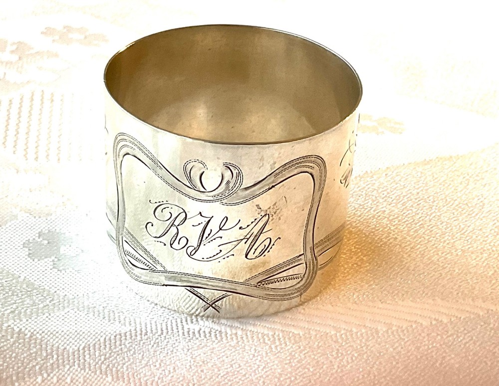 Antique German solid silver napkin ring RIA