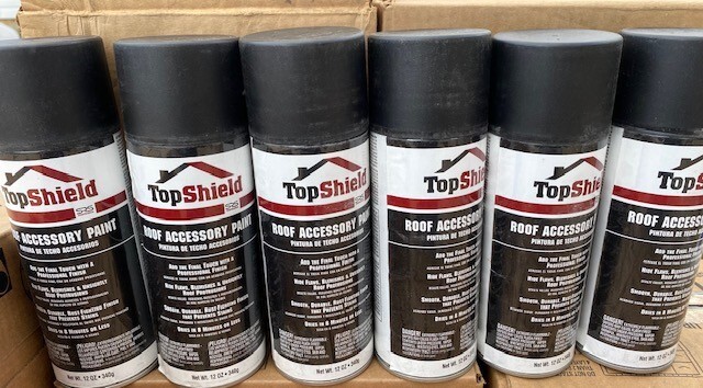 (6 PACK) Topshield Roof Accessory Paint- Charcoal. 12oz Spray