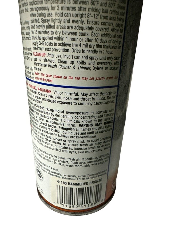 Hammerite Hammered Finish Rust Cap Bronze Spray Paint 12 Oz. READ