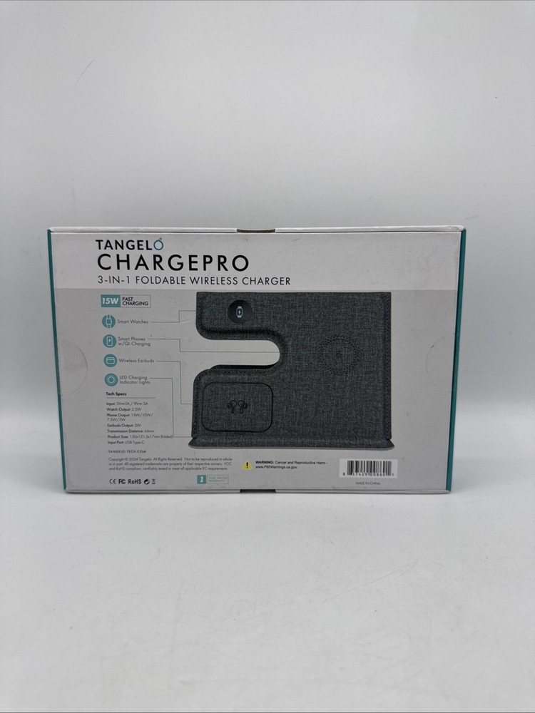 Tangelo Chargepro 3 In 1 Foldable Wireless Charger