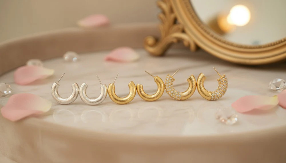Curve Mini Hoops Earrings Set