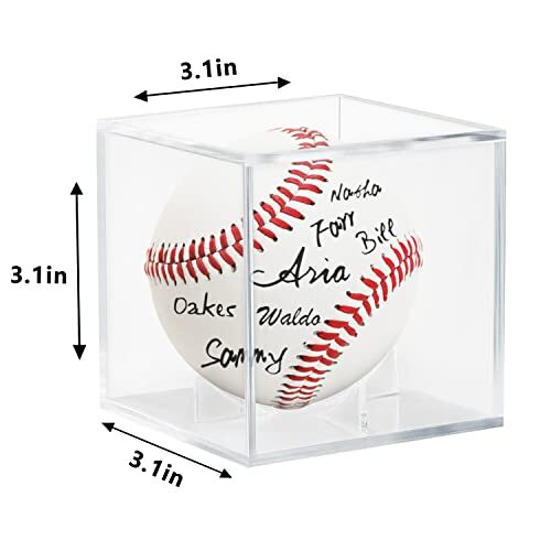 4 Pack Clear Acrylic Baseball Cube Display Case Boxes for Memorabilia Display