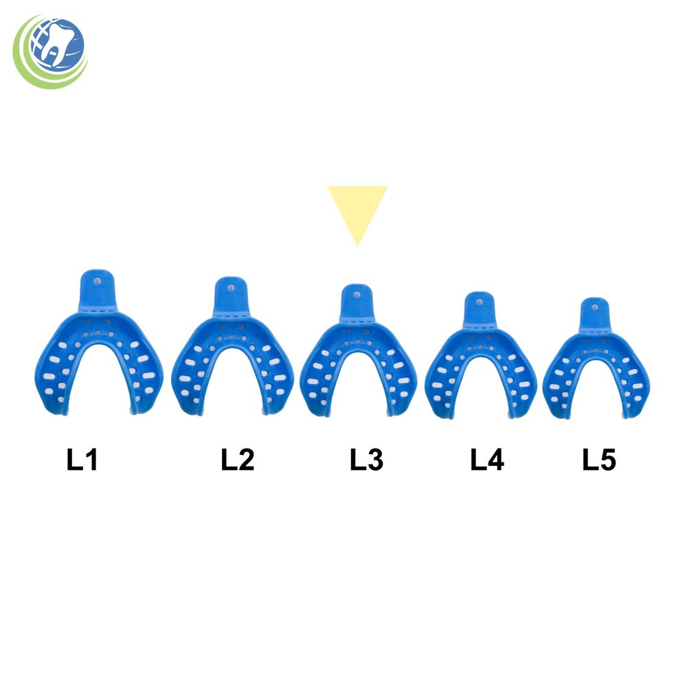 Dental Plastic Edentulous Disposable Impression Trays Autoclavable Lower Medium