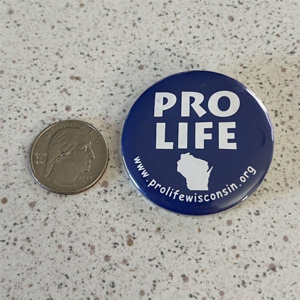 Pro Life Wisconsin Anti Abortion Cause Pinback Button #45084