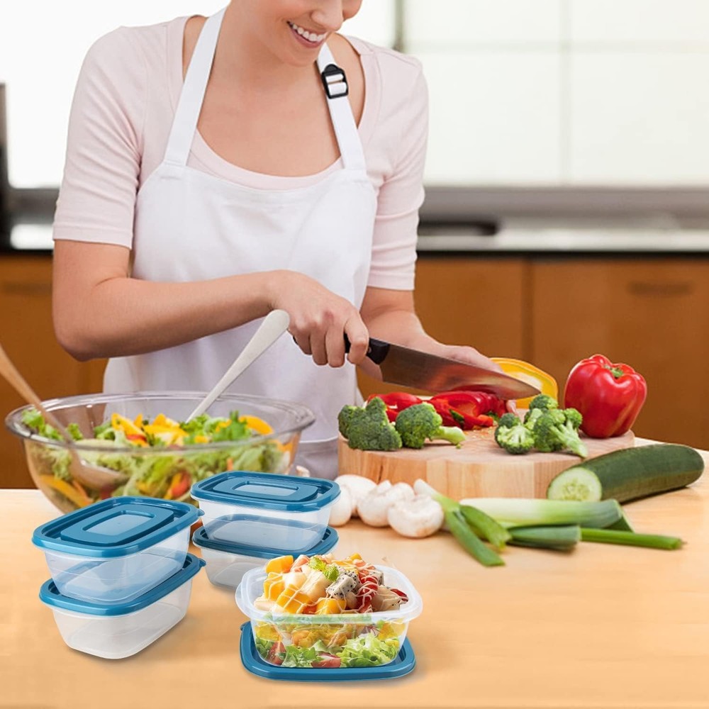 5PCS Small Food Storage Containers,Freezer Small, (500ML Container Set)