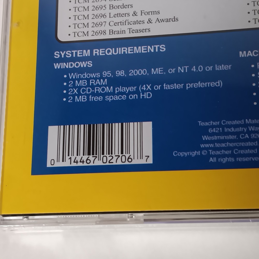 Vintage Software Tools, Gradekeeper, Teacher Created Materials Sealed CD-ROM