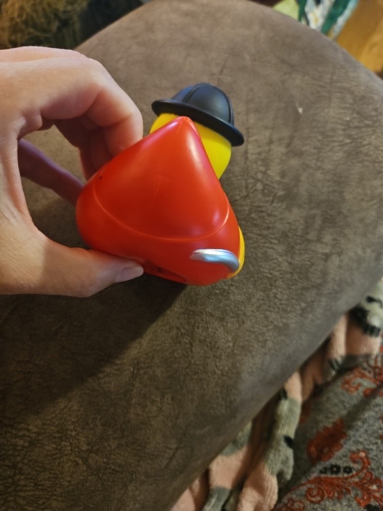 Bath Toy Duck 3.5" Rubber Bath Toy - Firefighter