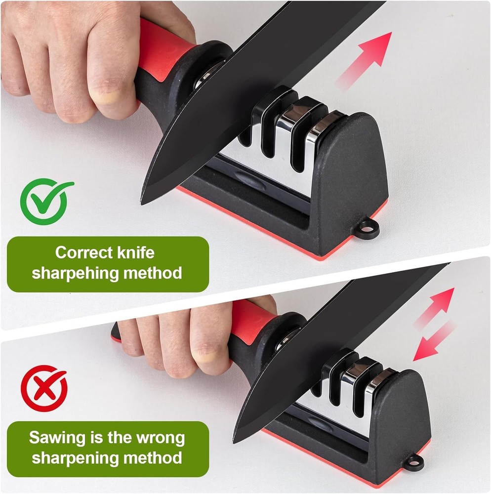 4 Stage Kitchen Knife Sharpener Professional Ceramic Diamond Steel Sharpening