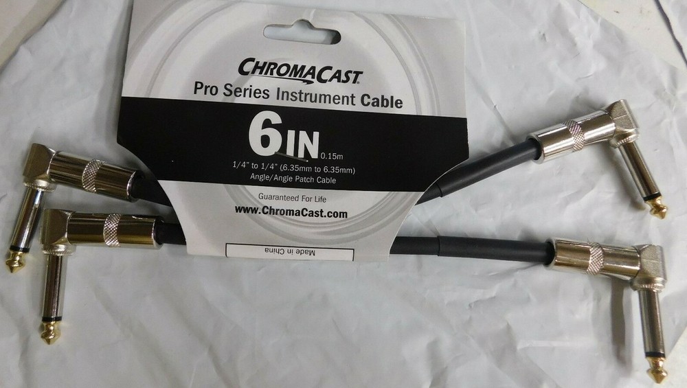 CHROMACAST PRO SERIES INSTRUMENT CABLE-6"-ANGLE/ANGLE PATCH CABLE-2 Pack