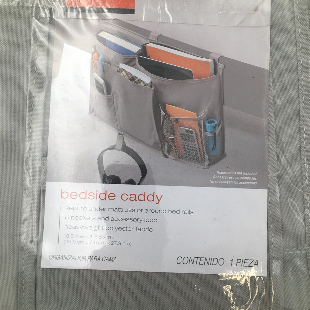 Studio 3B Bedside Caddy 8 Pockets Heavyweight Poly Fabric Organizer New
