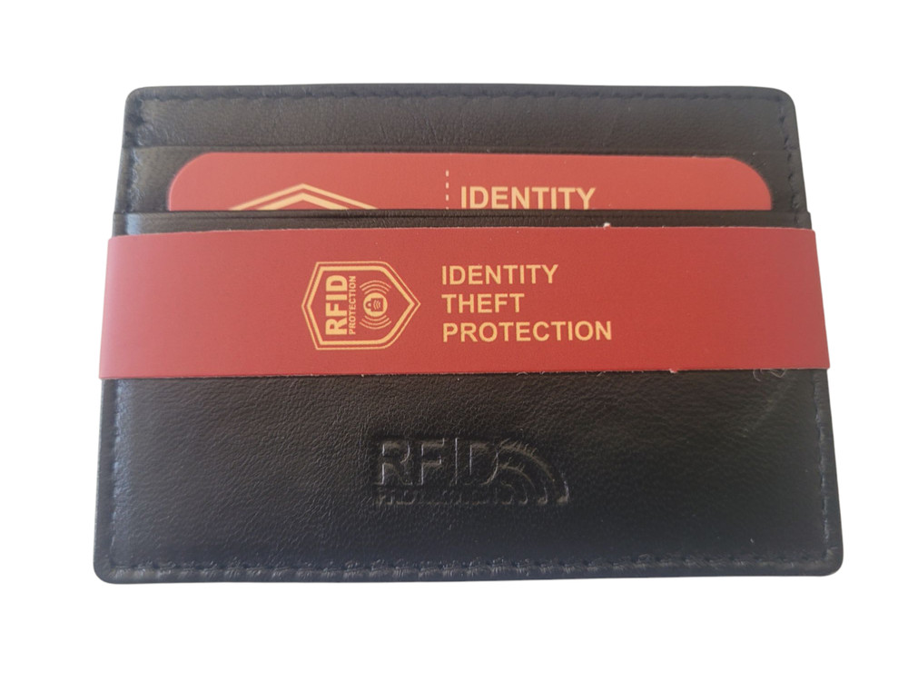 Genuine Leather Slim Front Pocket RFID Blocking Secure Credit Card Case Wallet