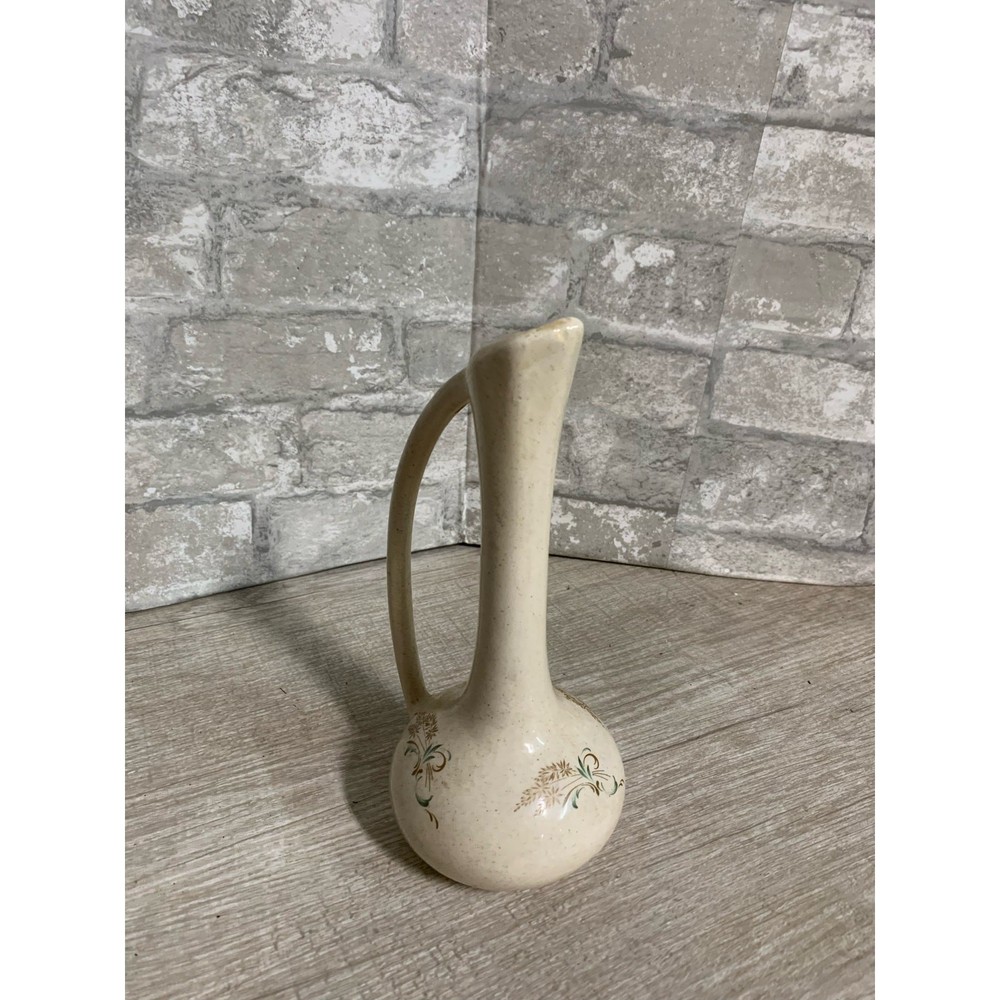 Porcelain Bud Vase 8” Flower Stylized Handle