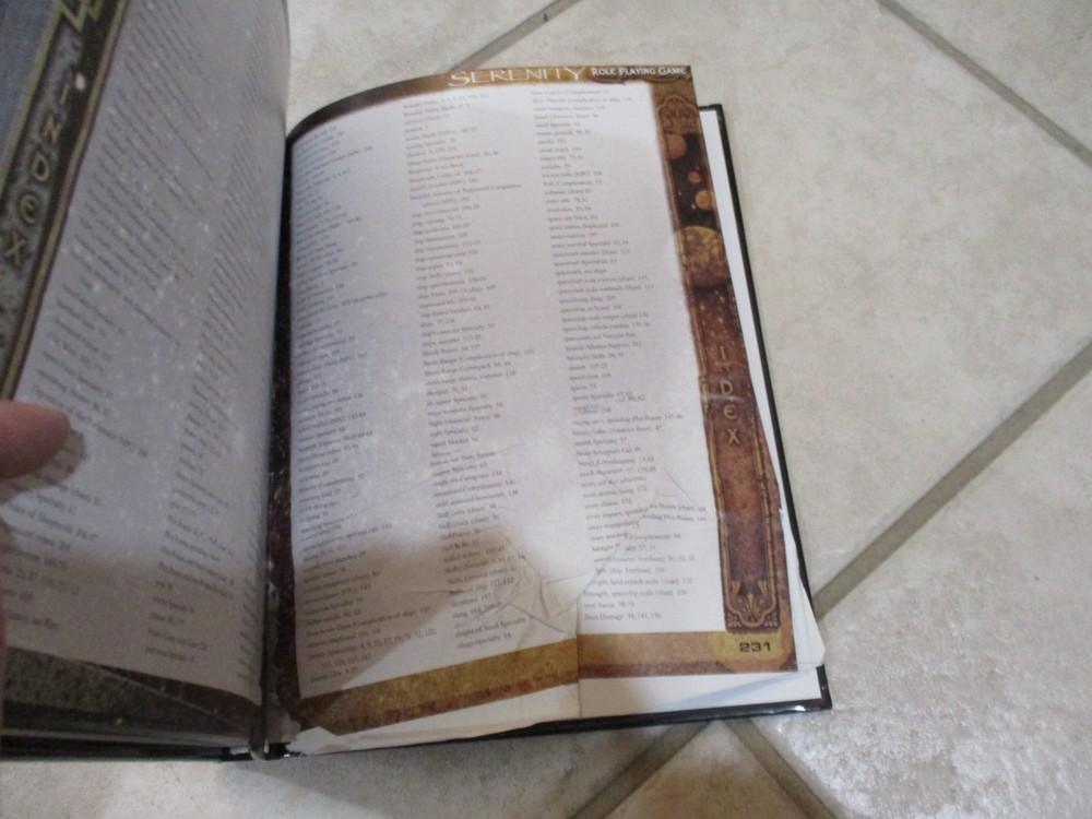 Serenity RPG Core Rulebook damaged