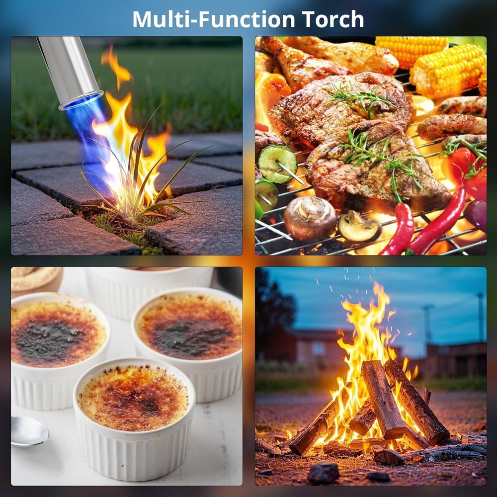 Propane Torch Aluminum Adjustable Searing BBQ Campfire Cooking Tool