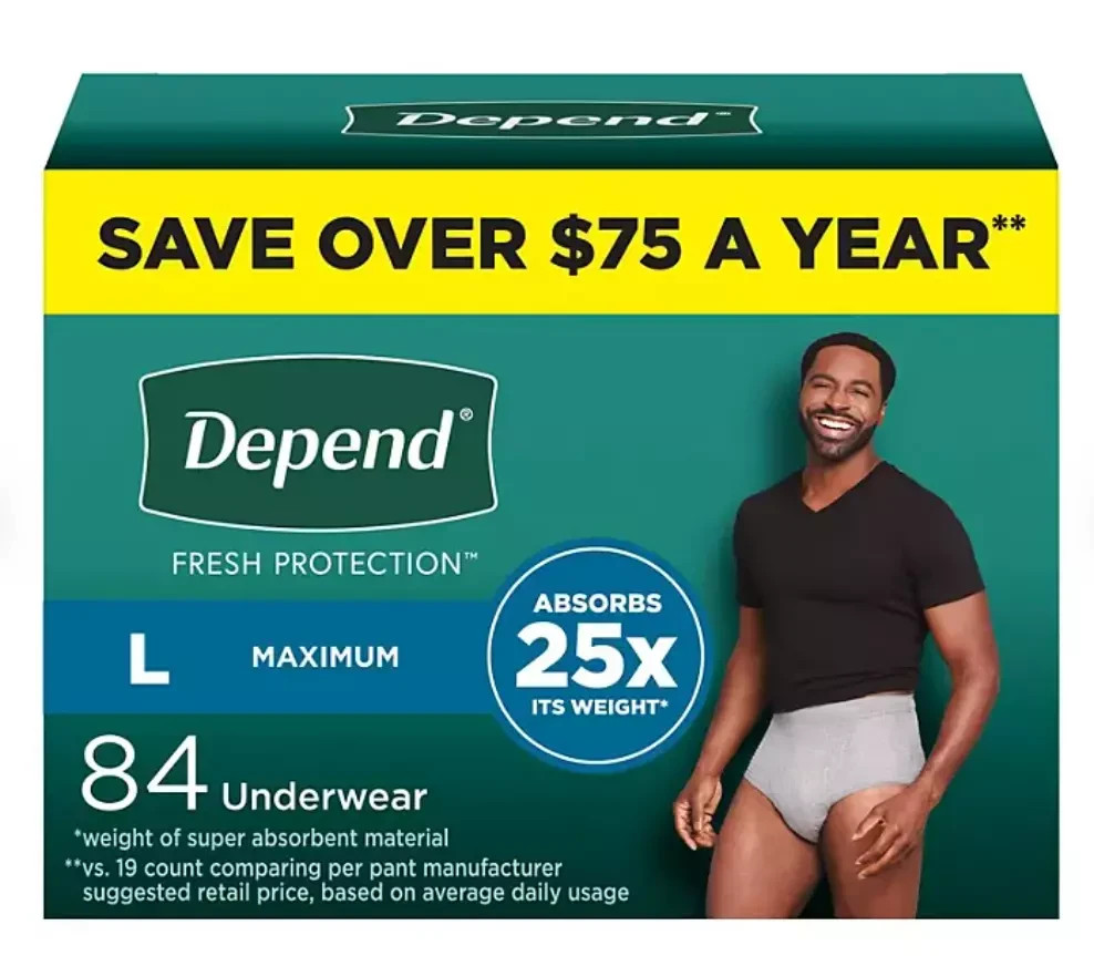 Depend Protection Plus Ultimate Underwear for Men LARGE 84 Count