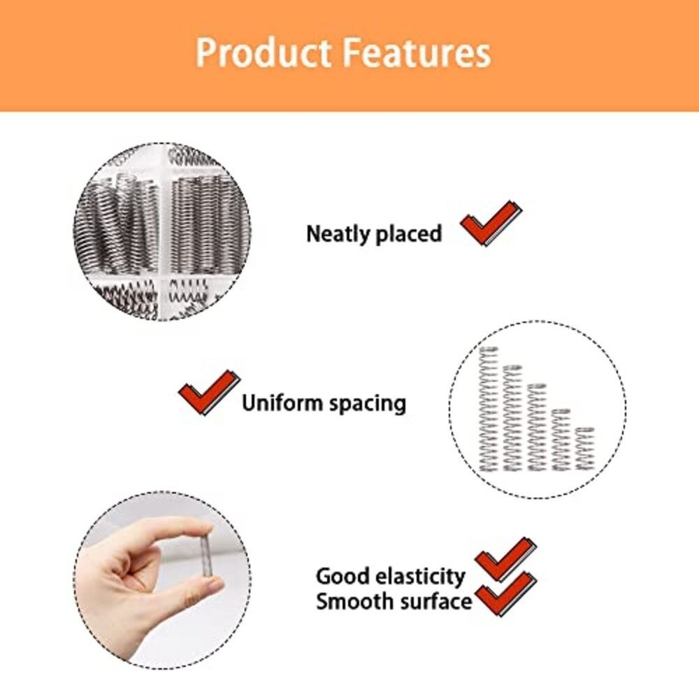 200 PCS Metal Compression and Tension Spring Set for Mechanical Devices