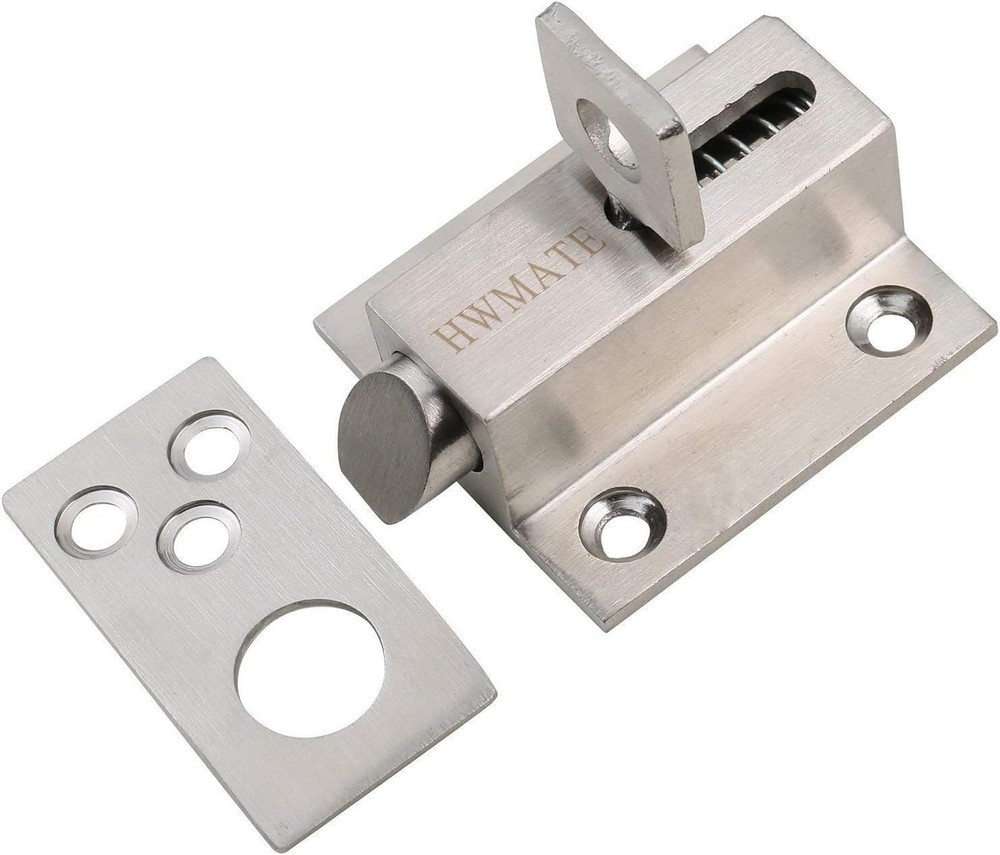 Stainless Steel Security Automatic Gate Door Lock Spring Load Bolt Latch 2 Pack