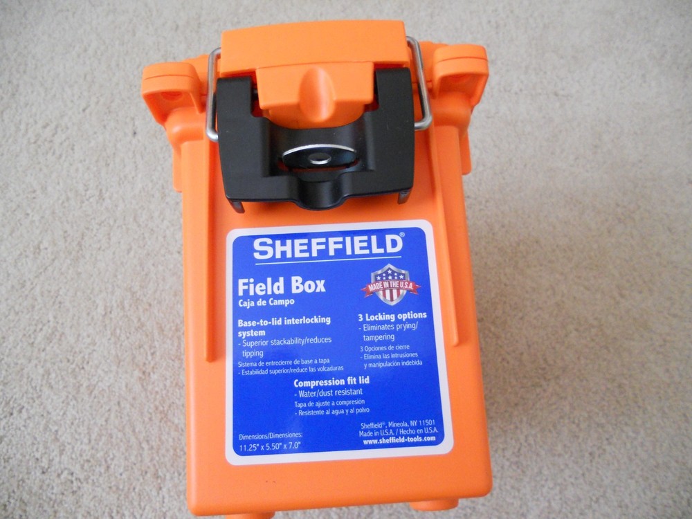 Sheffield Ammo Field Box Storage USA Made Lockable Compression Fit Lid - NWT