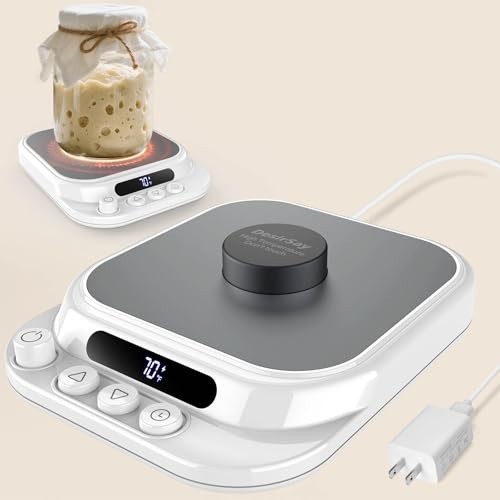Sourdough Starter Warmer with Precise Temp Control, 24H Timer, Fits Flat/Concave